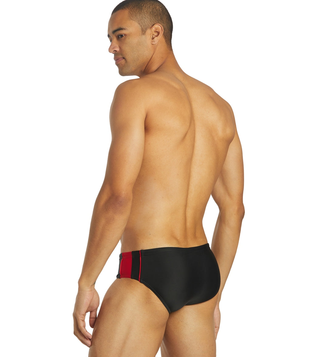 Sporti Piped Splice Brief Swimsuit (22-40) Black/Red