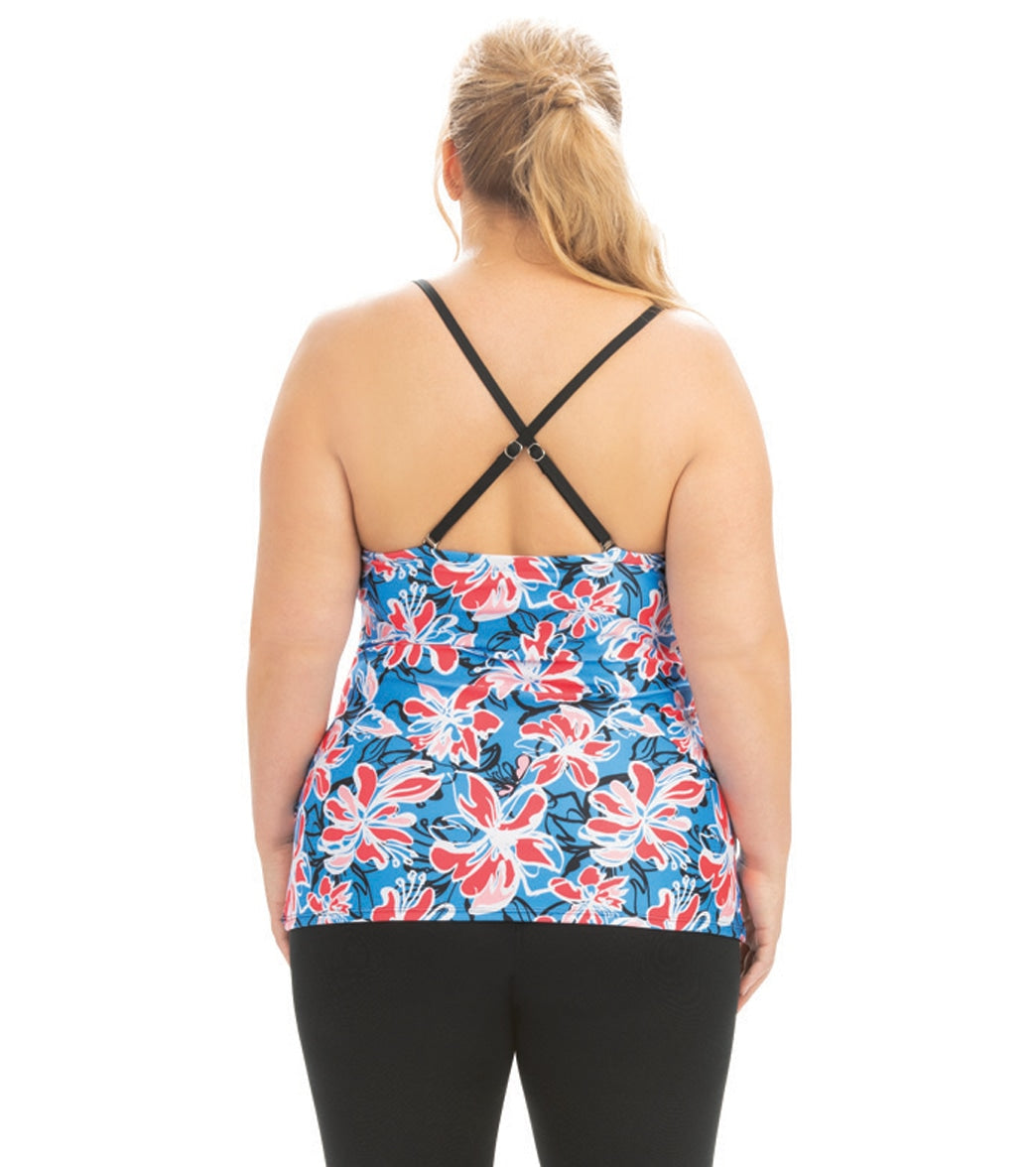 Dolfin Aquashape Women's Wildflowers Tie Front Tankini Top