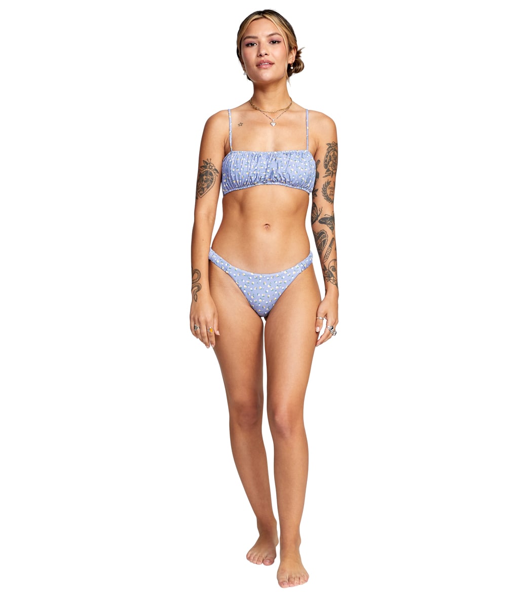 RVCA Women's Millie Bandeau Bikini Top Grey Purple