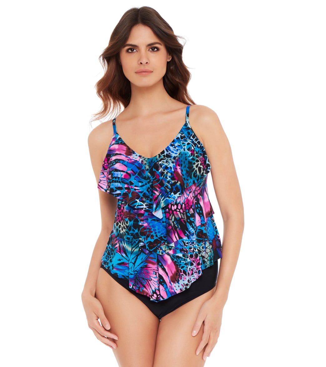 Magicsuit by Miraclesuit Women's Social Butterfly Rita Tankini Top Blue/Multi