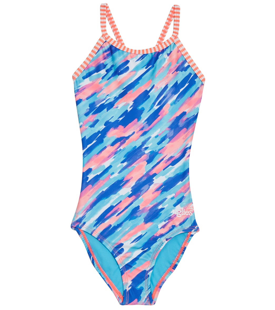 Dolfin Girls' Printed One Piece Swimsuit (Big Kid)