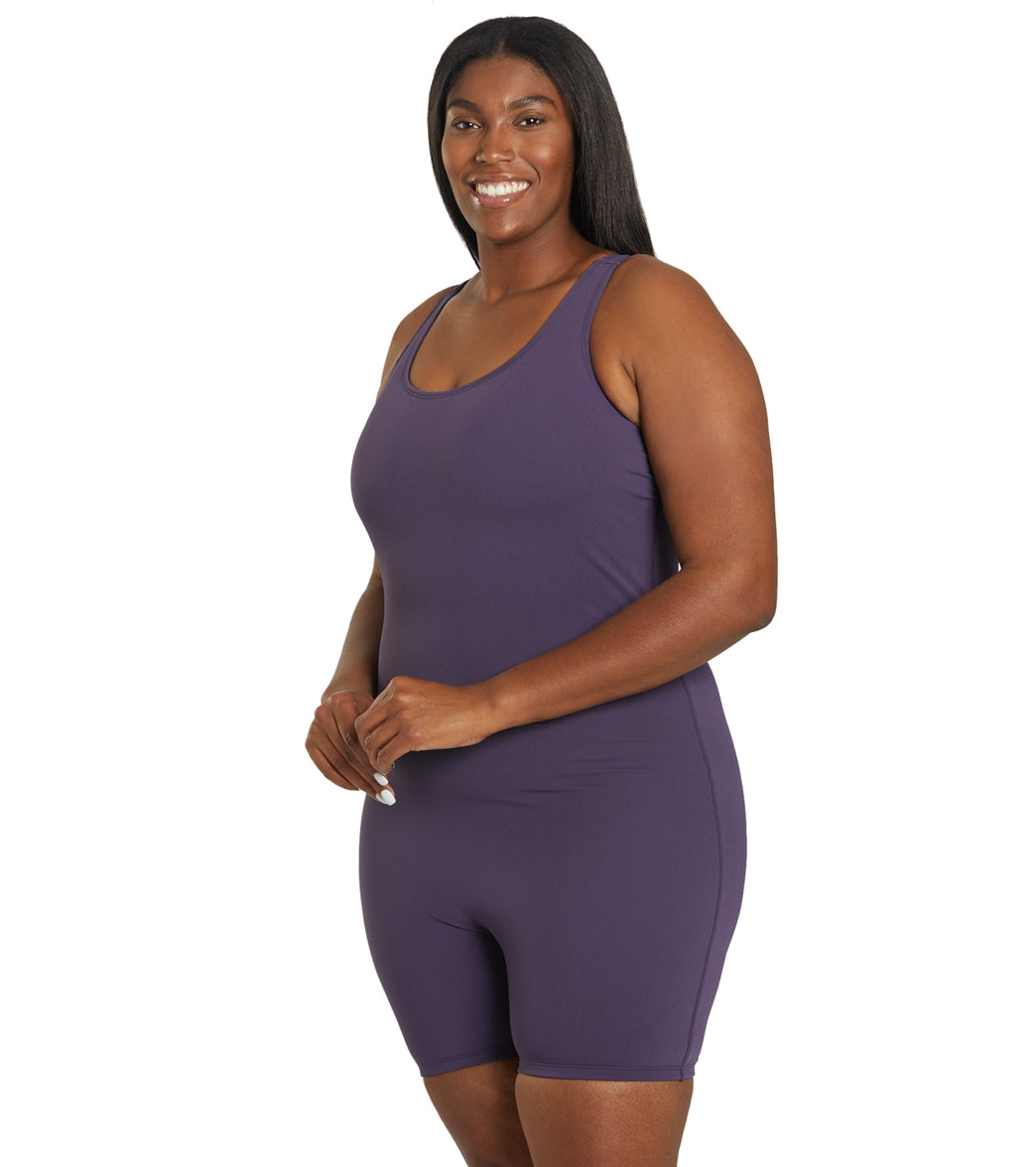 Sporti Plus Size HydroLast Chlorine Resistant Scoop Back Unitard One Piece Swimsuit