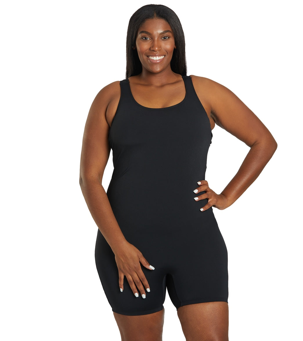 Sporti Plus Size HydroLast Chlorine Resistant Scoop Back Unitard One Piece Swimsuit