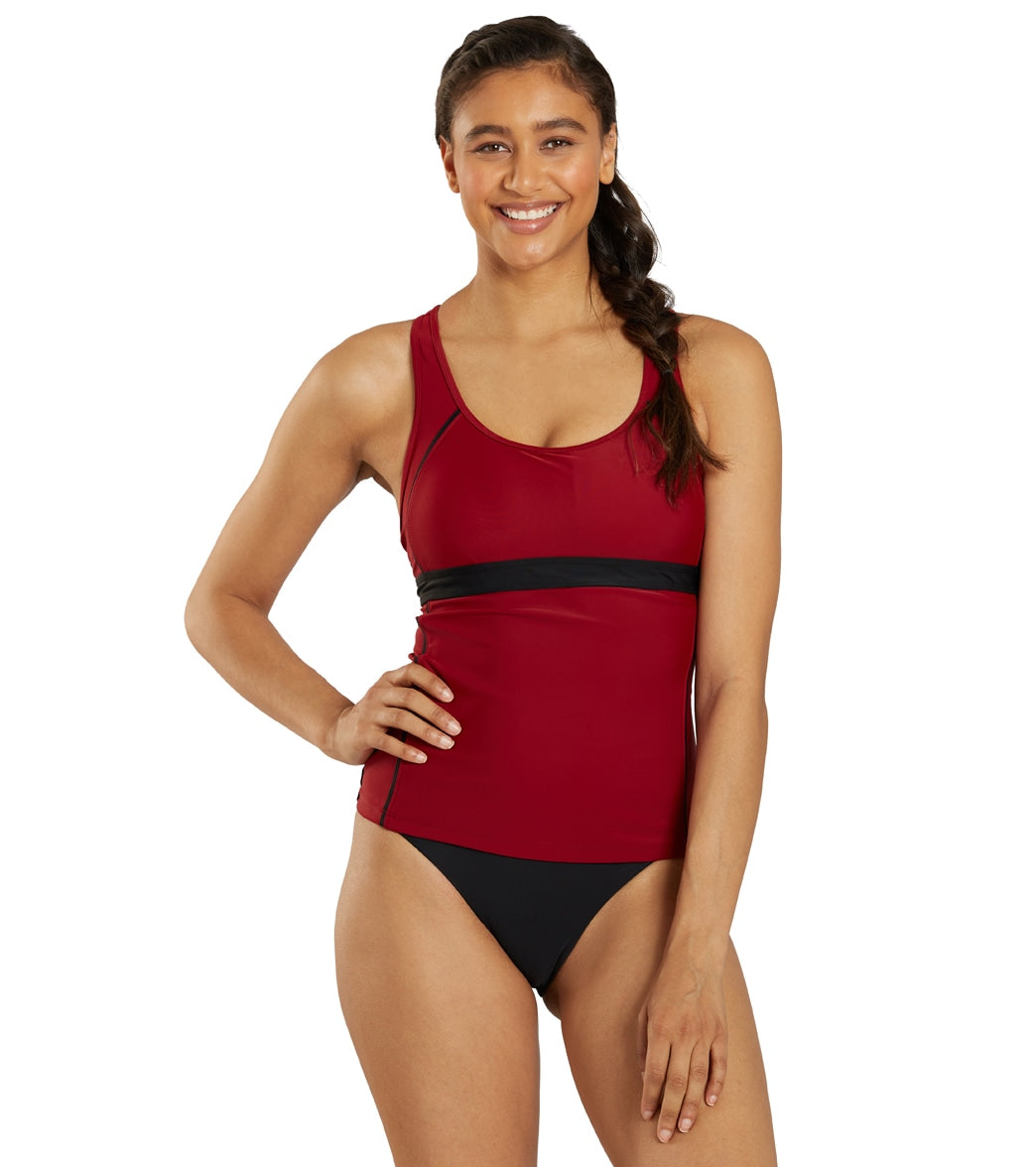 Sporti Active Racerback Solid Tankini Top