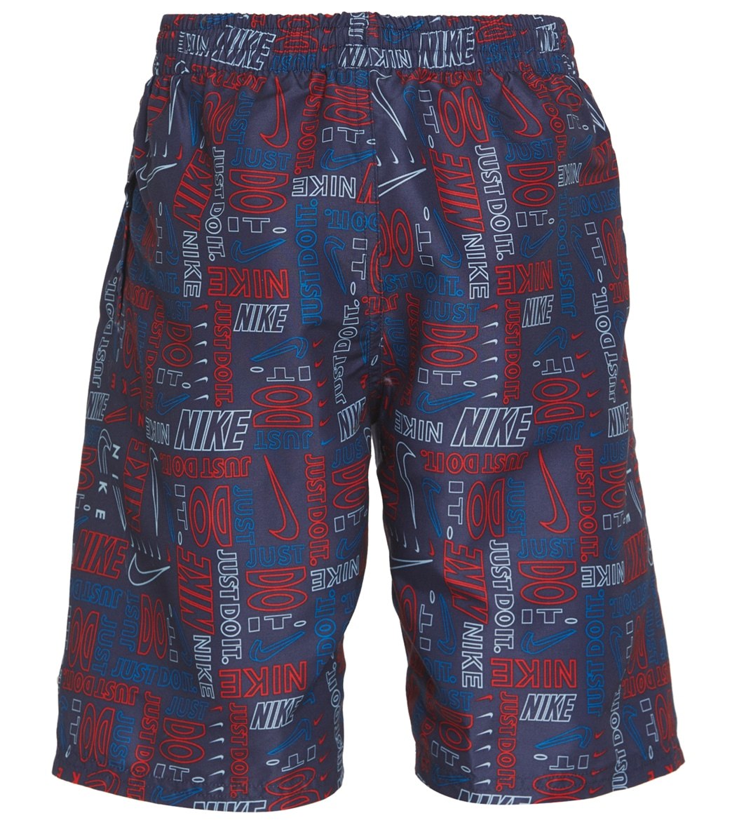 Nike Boys' Logo Mash-Up 17 Volley Short (Big Kid) Midnight Navy