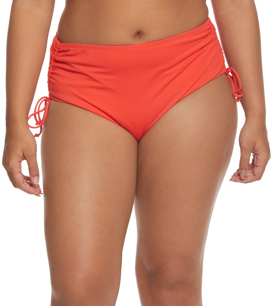 Beach House Plus Size Solid Hayden High Waisted Adjustable Side Bikini Bottom