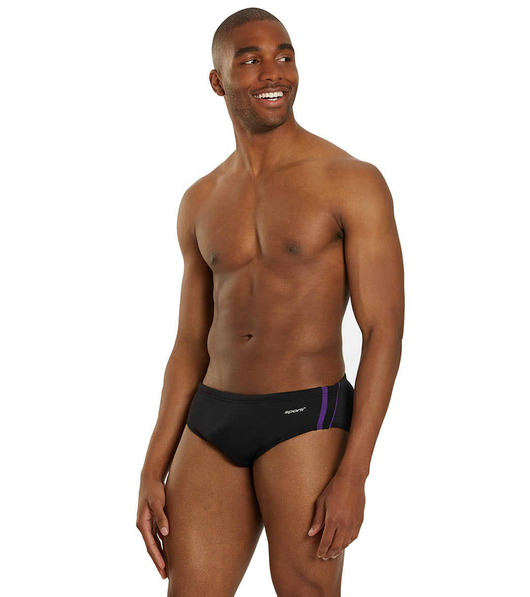 Sporti HydroLast Splice Brief Swimsuit (22-40) Black/Bright Purple