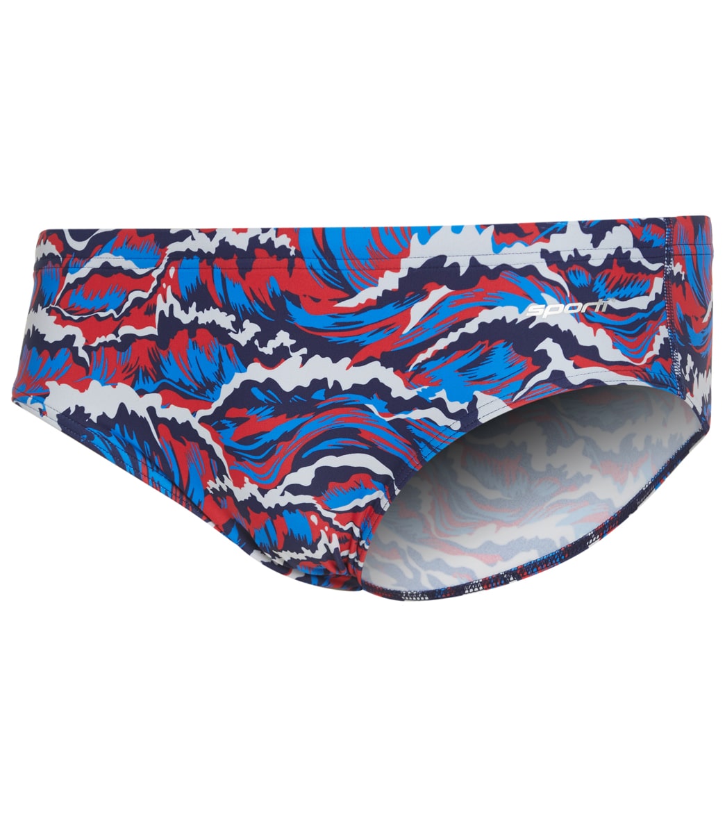 Sporti New Waves Brief Swimsuit Youth (22-28) Red/White/Blue