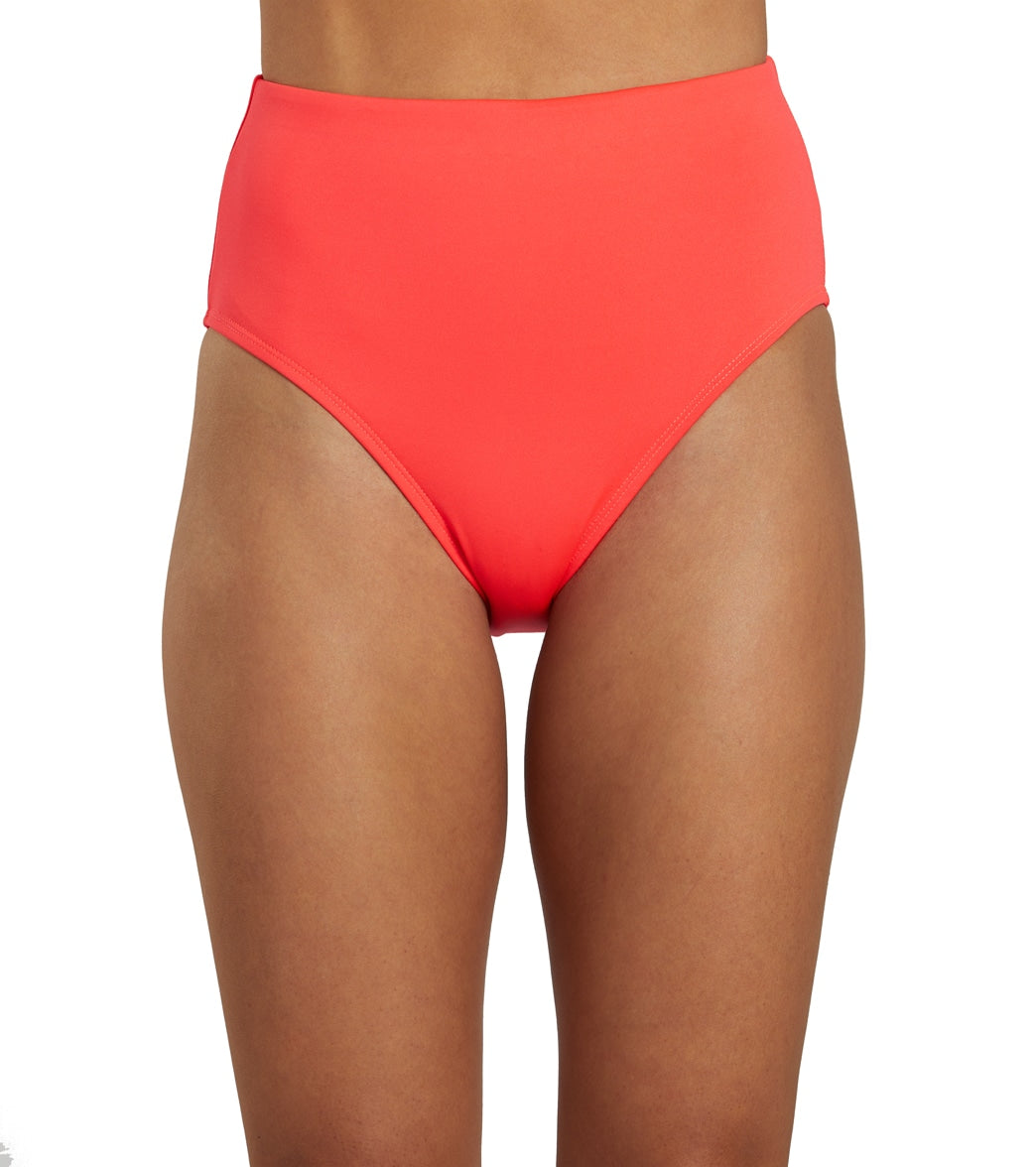 Dolfin Women's Solid High Waist Contemporary Bikini Bottom