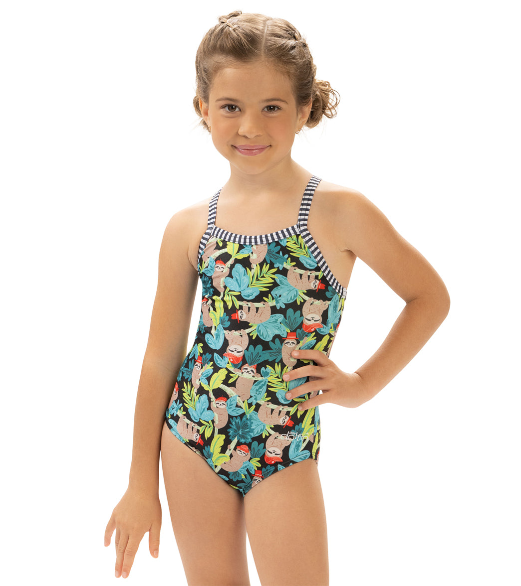 Dolfin Girls' Hang Tight Printed One Piece Swimsuit (Little Kid) Hang Tight