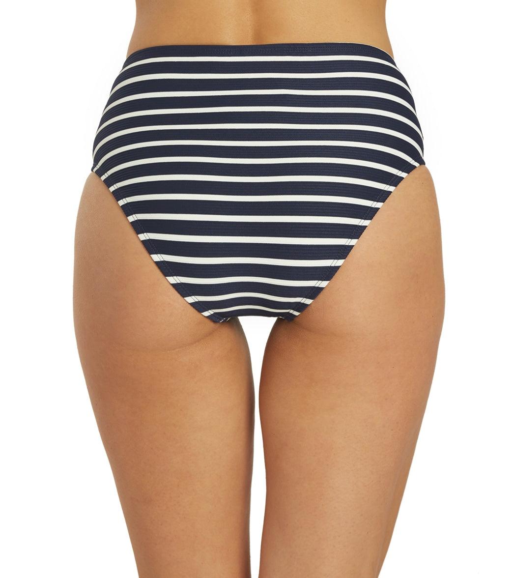 La Blanca Women's Capri Stripe Belted High Waist Bikini Bottom