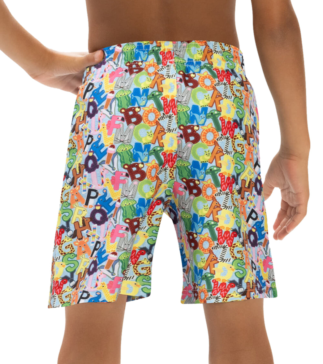 Dolfin Doflin Boys' Printed Elastic Waist Swim Trunks (Toddler, Little Kid)