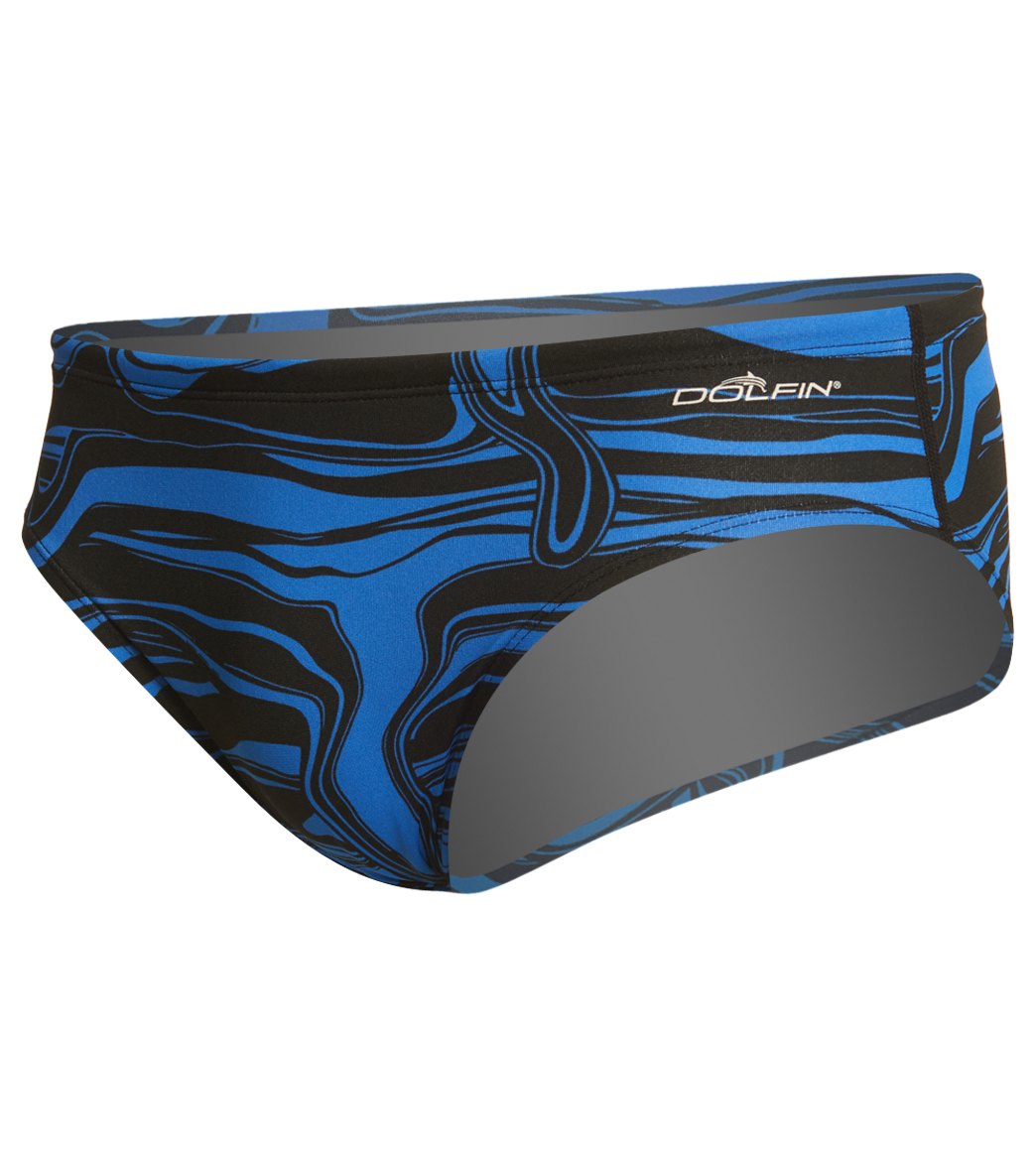 Dolfin Reliance Men's Lava All Over Racer Brief Swimsuit Blue_Lava