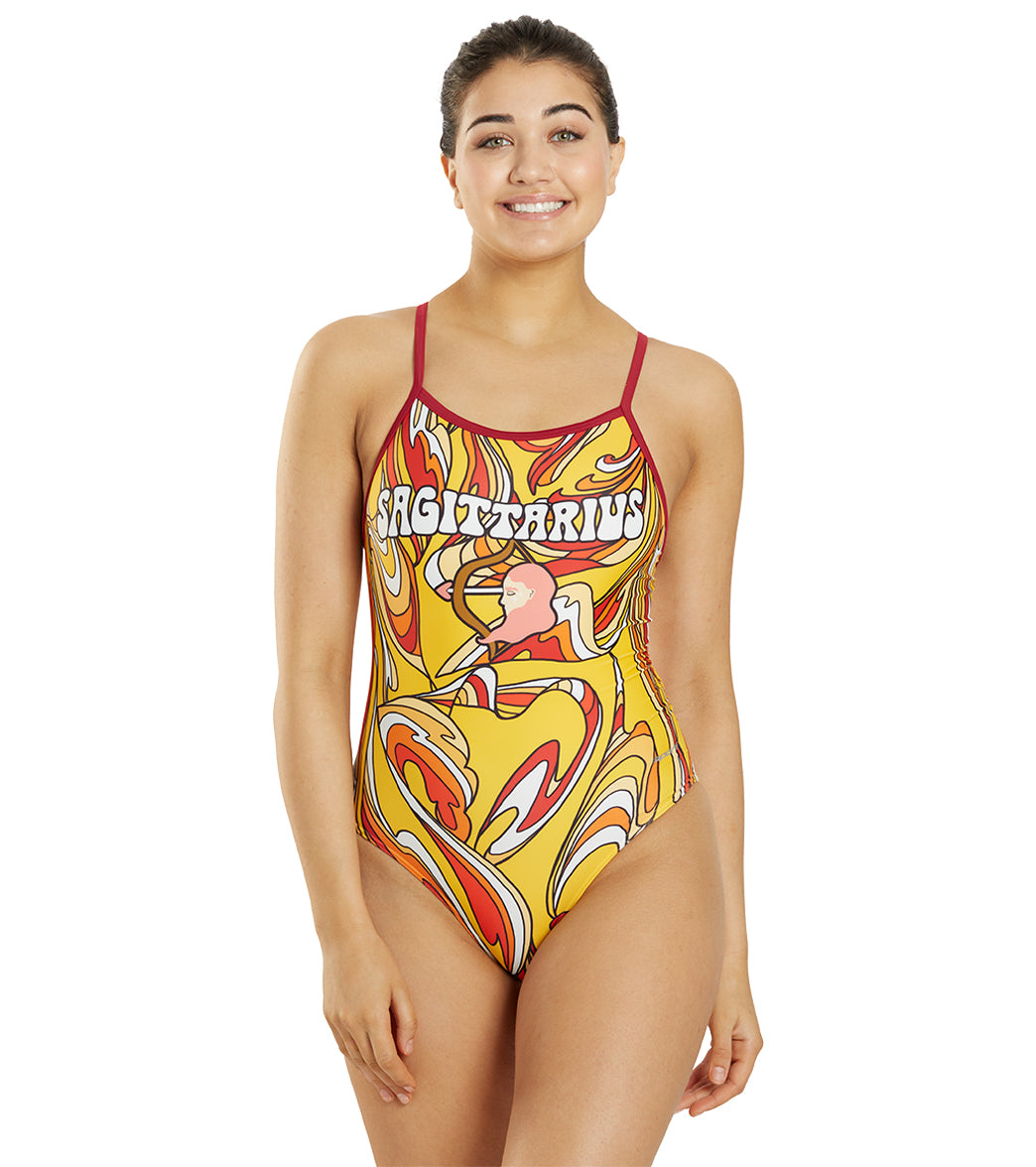 Sporti Groovy Zodiac Sagittarius Thin Strap One Piece Swimsuit (22-44) Sagittarius