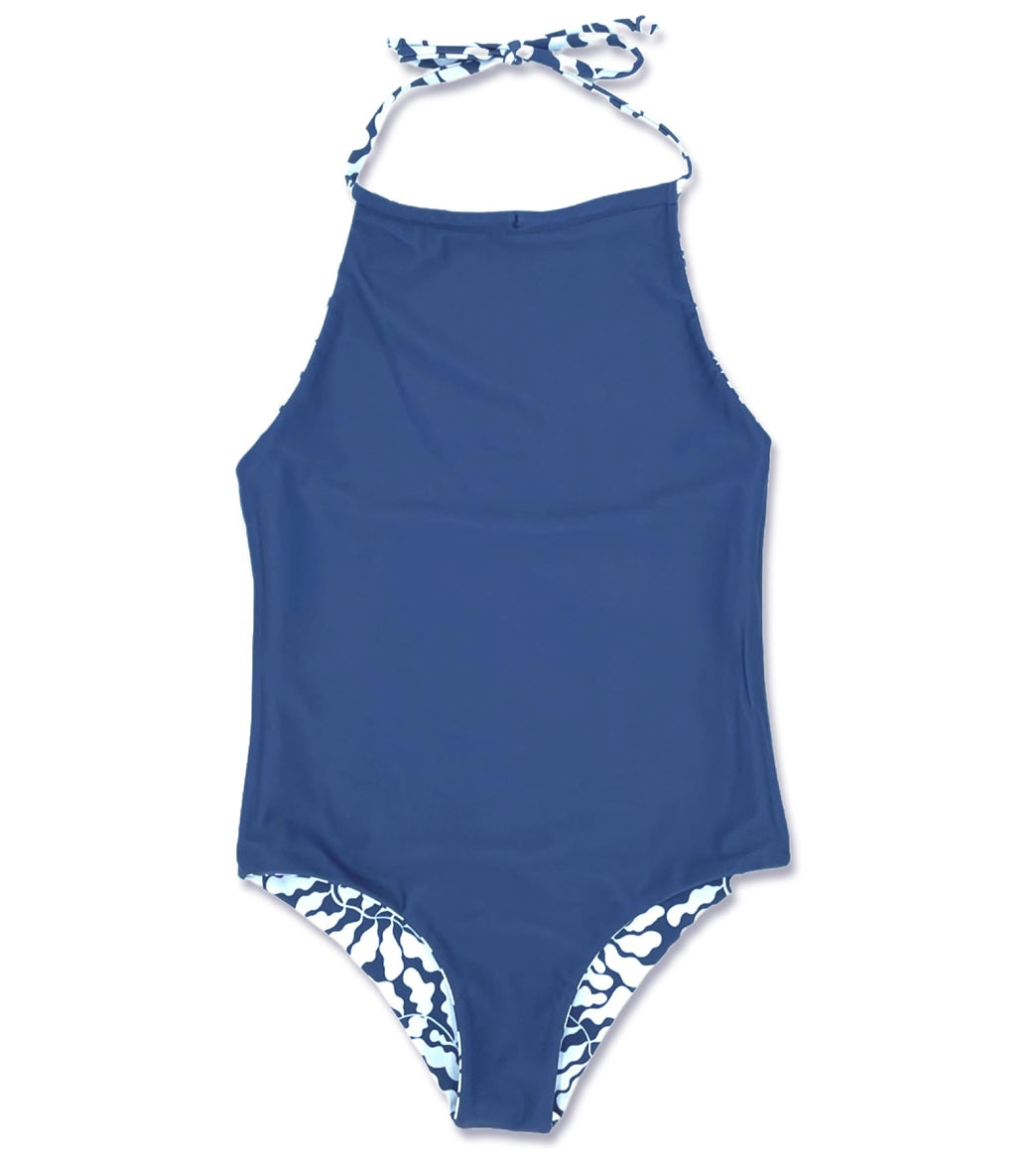 Feather 4 Arrow Girls' Riviera Reversible One Piece Swimsuit (Toddler, Little Kid, Big Kid) Navy