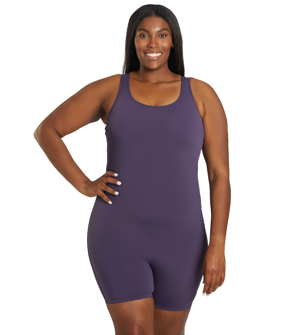 Sporti Plus Size HydroLast Chlorine Resistant Scoop Back Unitard One Piece Swimsuit