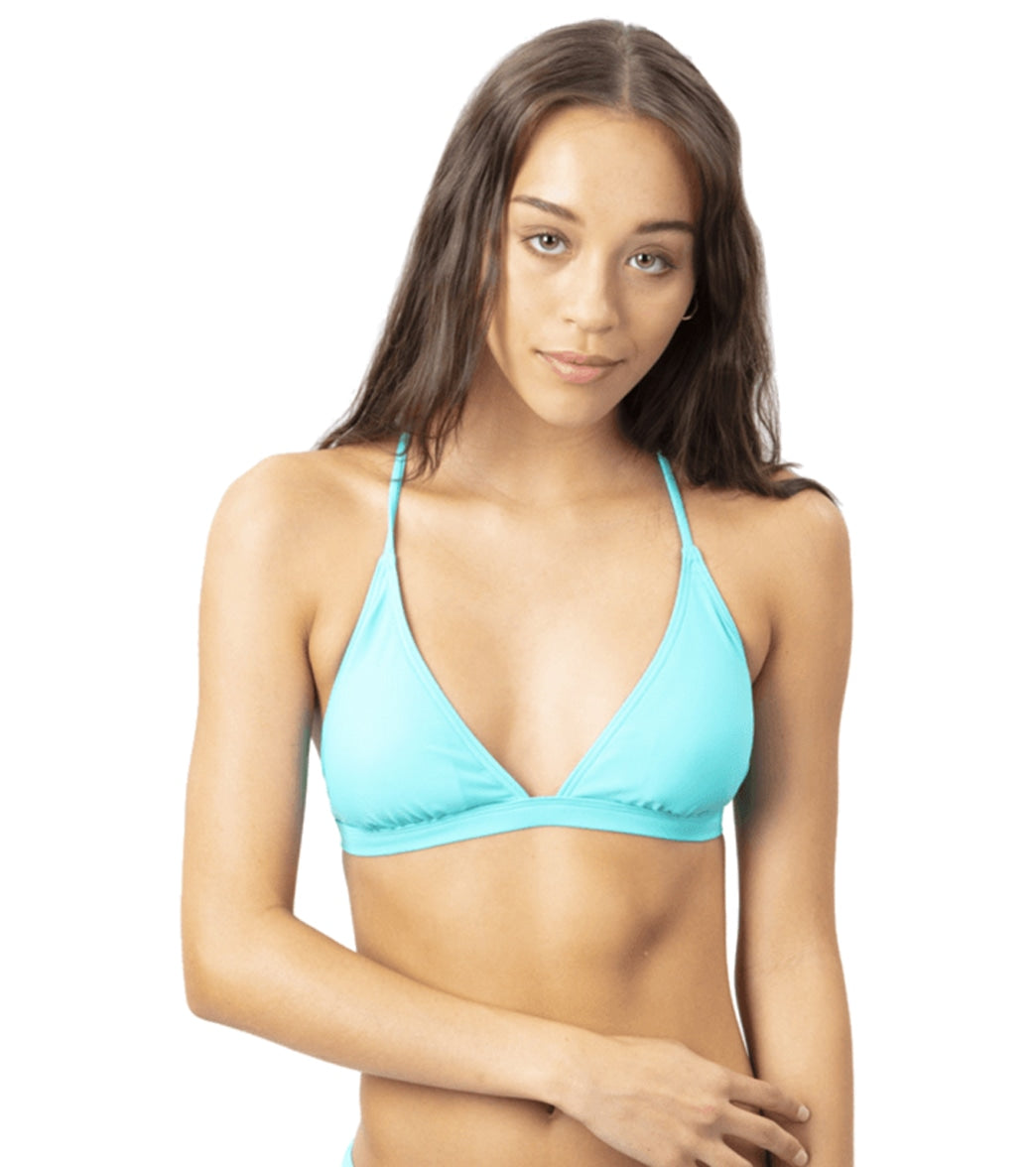 Rip Curl Classic Surf Eco Crossback Triangle Bikini Top Light Blue