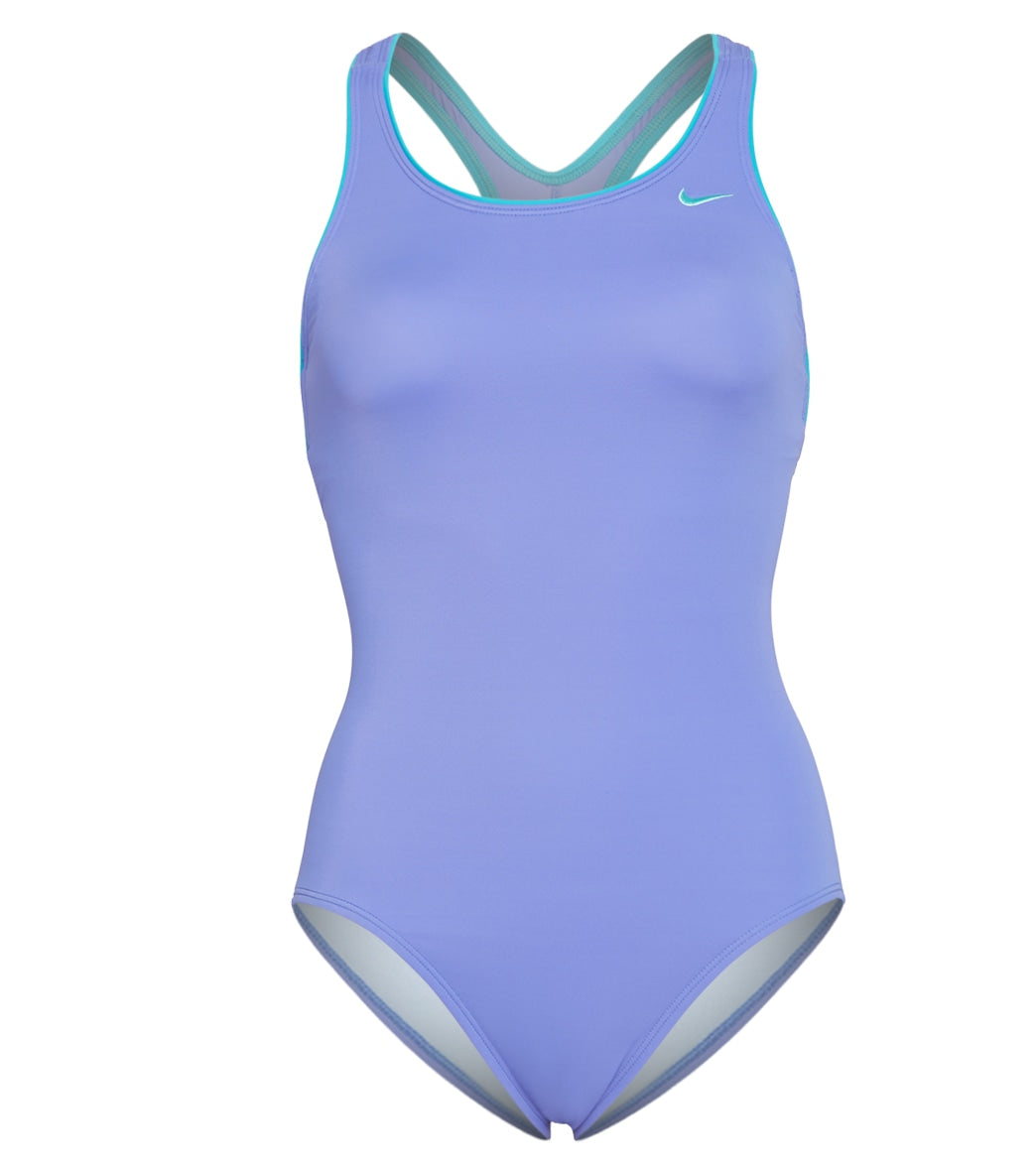 Nike Women's Solid Powerback Chlorine Resistant One Piece Swimsuit