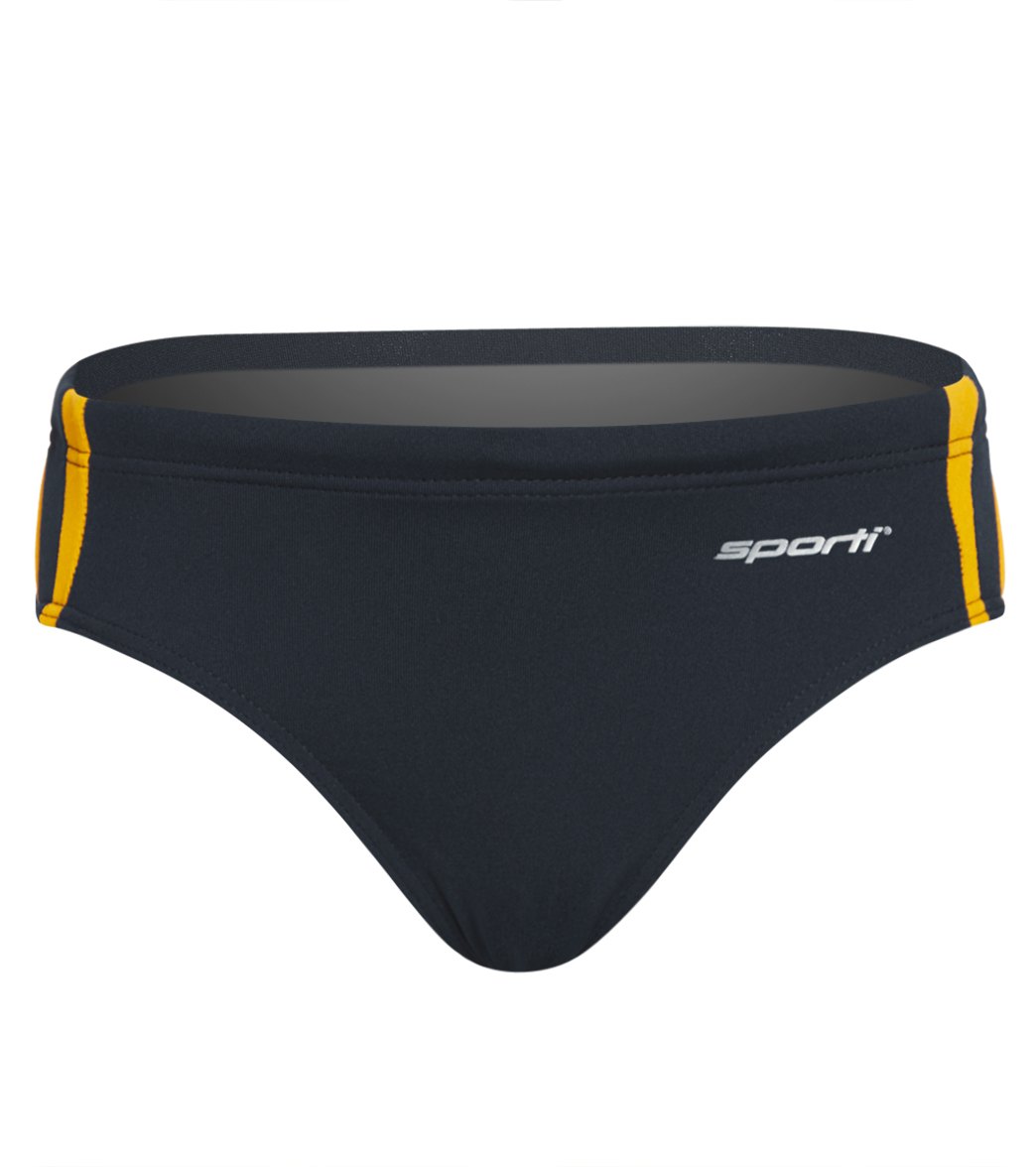 Sporti HydroLast Splice Brief Swimsuit Youth (22-28) Black/Gold