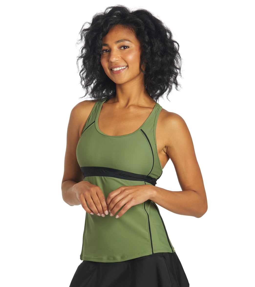 Sporti Active Racerback Solid Tankini Top