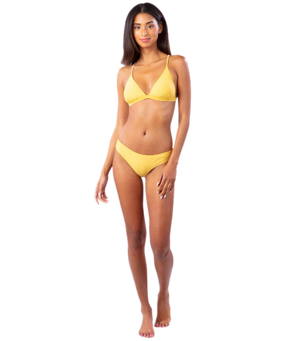 Rip Curl Classic Surf Eco Cheeky Bikini Bottom Gold