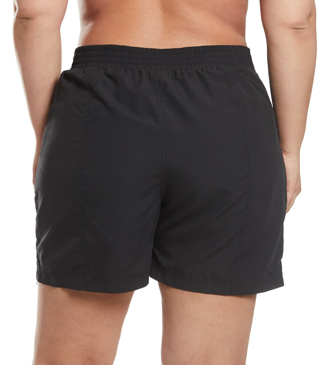 Maxine Plus Size Chlorine Resistant Long Board Shorts Black