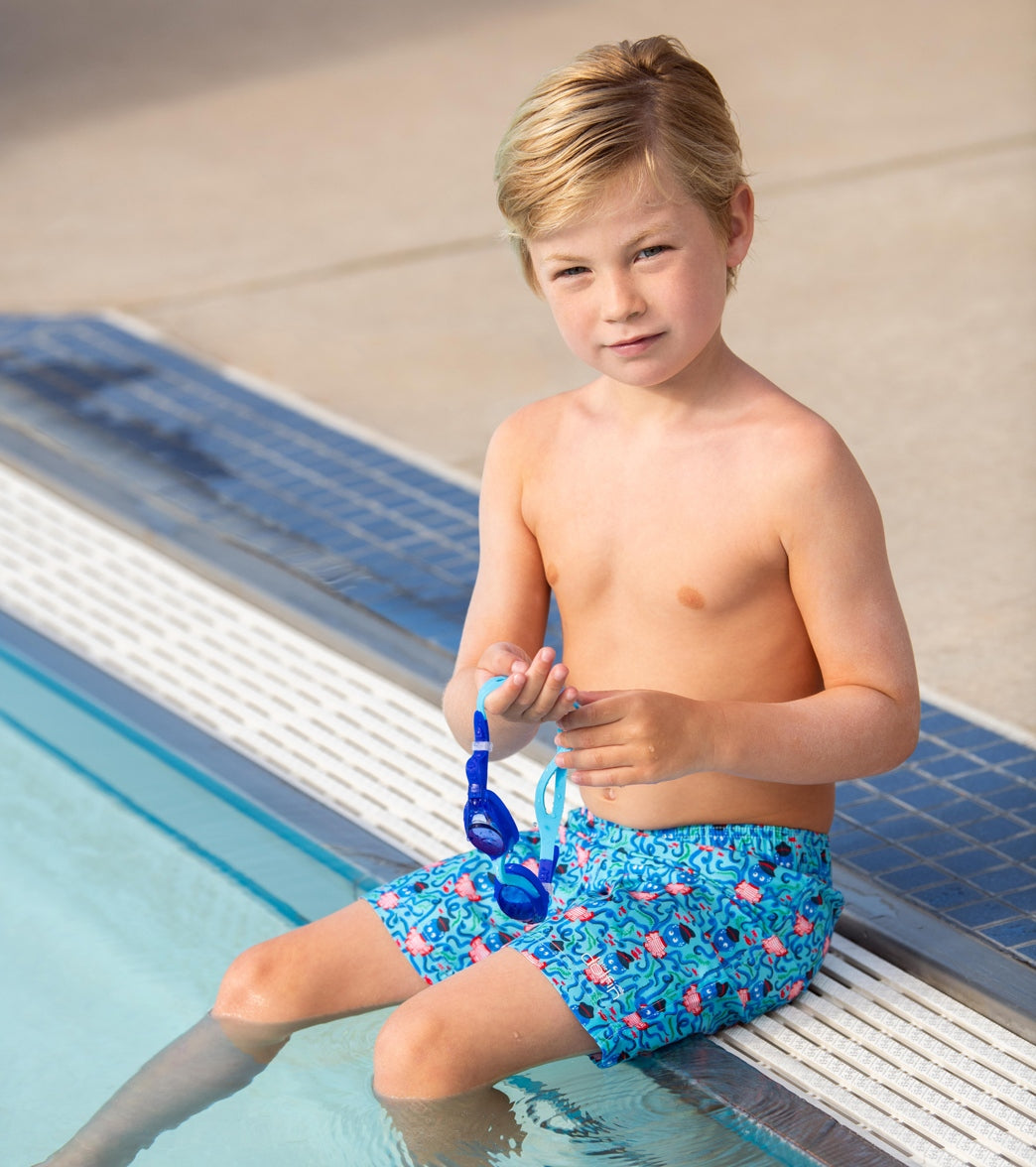 Dolfin Boys' The Captain Printed Swim Trunk (Little Kid) The Captain