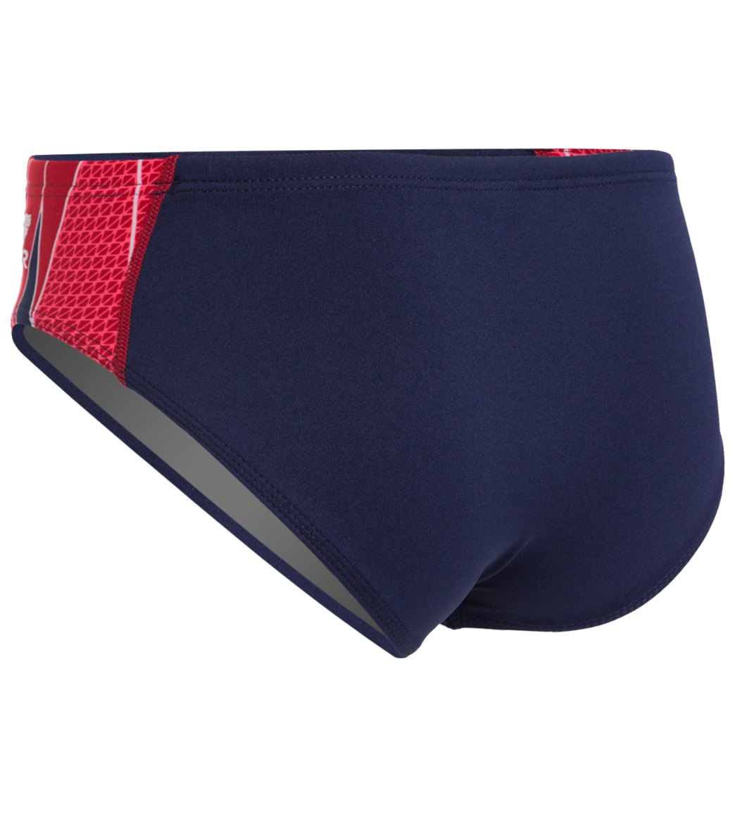 TYR Phoenix Splice Racer Brief Swimsuit Navy/Red