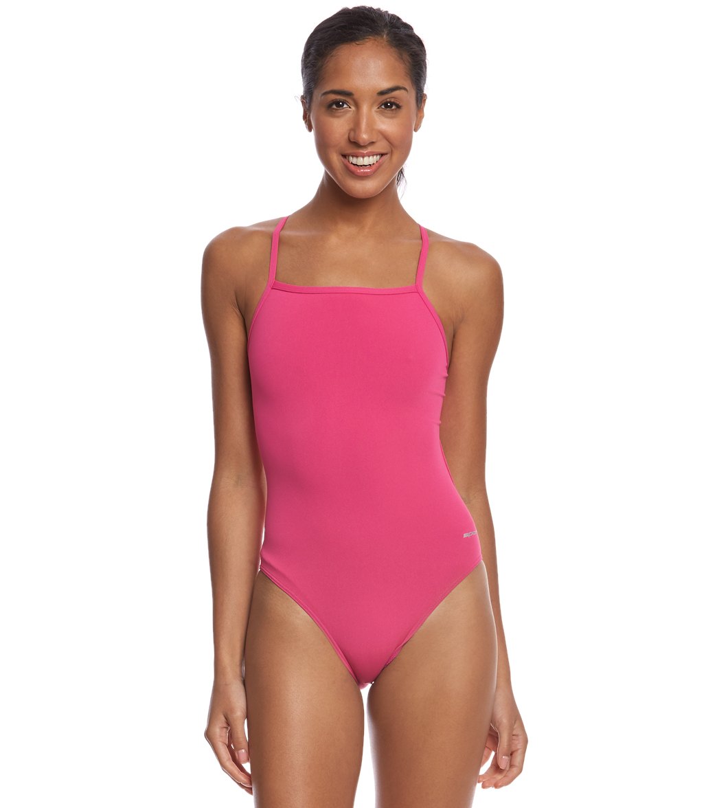 Sporti HydroLast Solid Thin Strap One Piece Swimsuit (22-44)