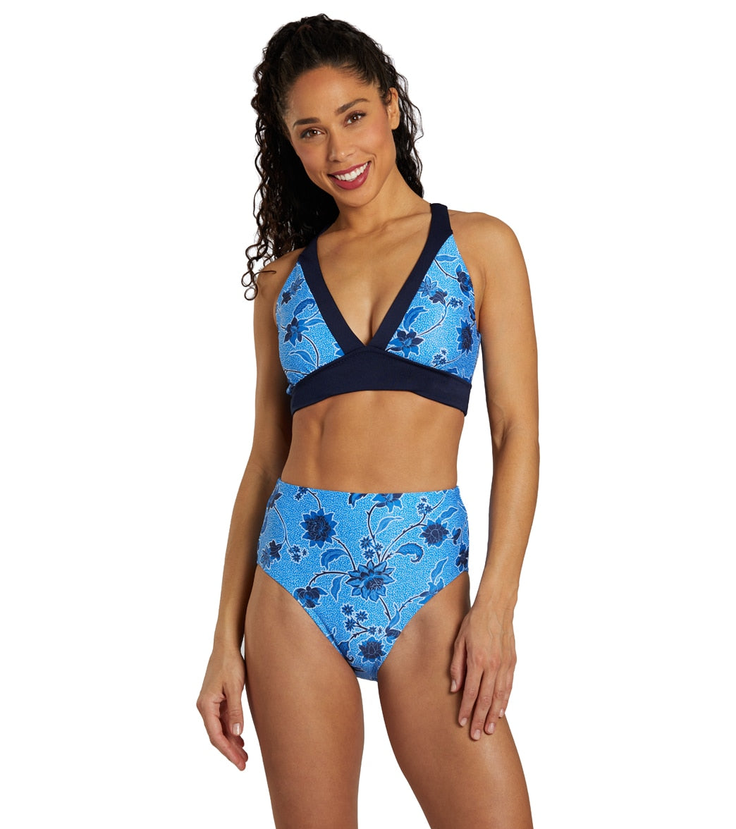 Dolfin Women's Aquashape Print High Waist Contemporary Bikini Bottom