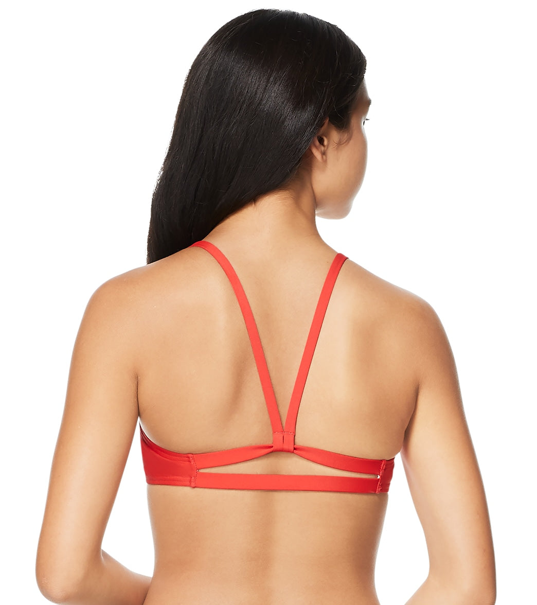 Speedo Women's Solid Strappy Fixed Back Bikini Top