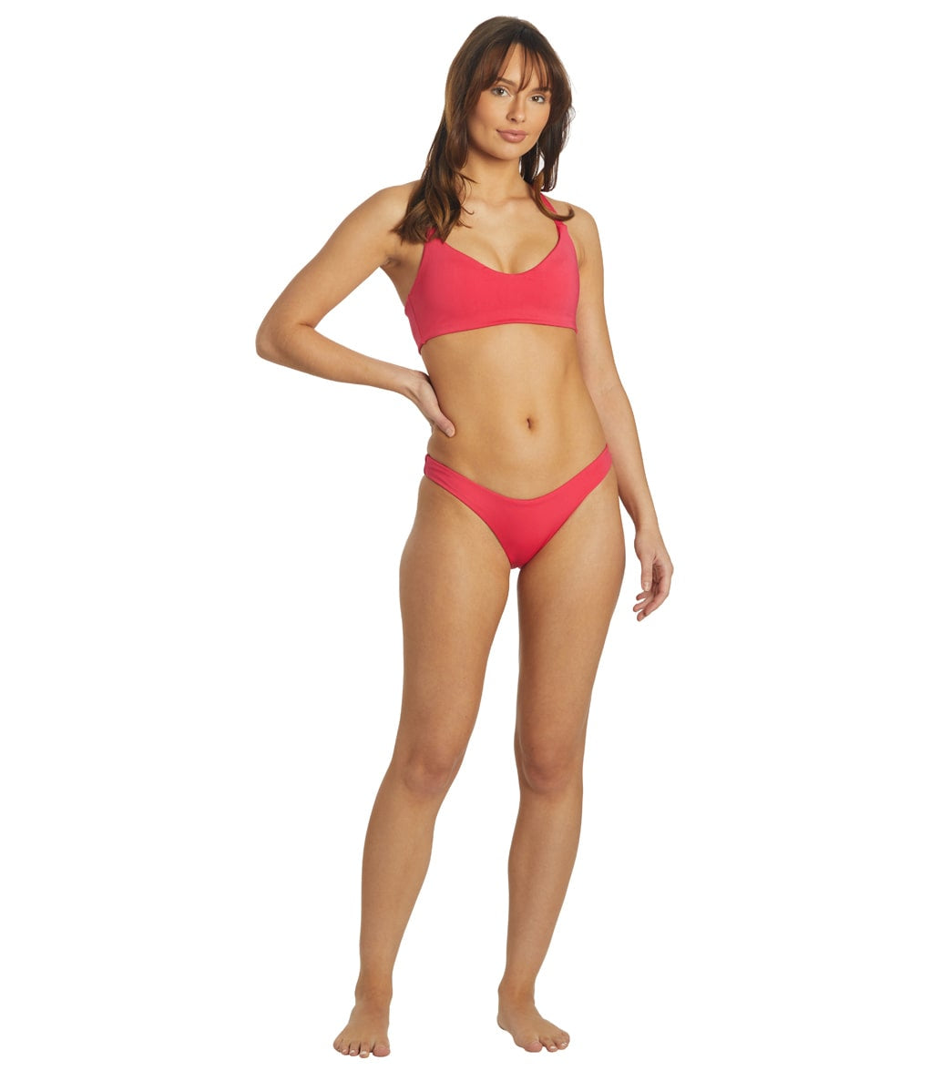 Hurley Women's Max Solid Cheeky French Bikini Bottom