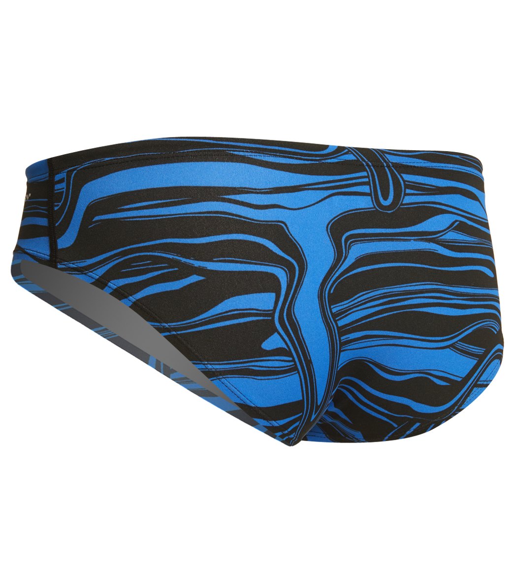 Dolfin Reliance Men's Lava All Over Racer Brief Swimsuit Blue_Lava