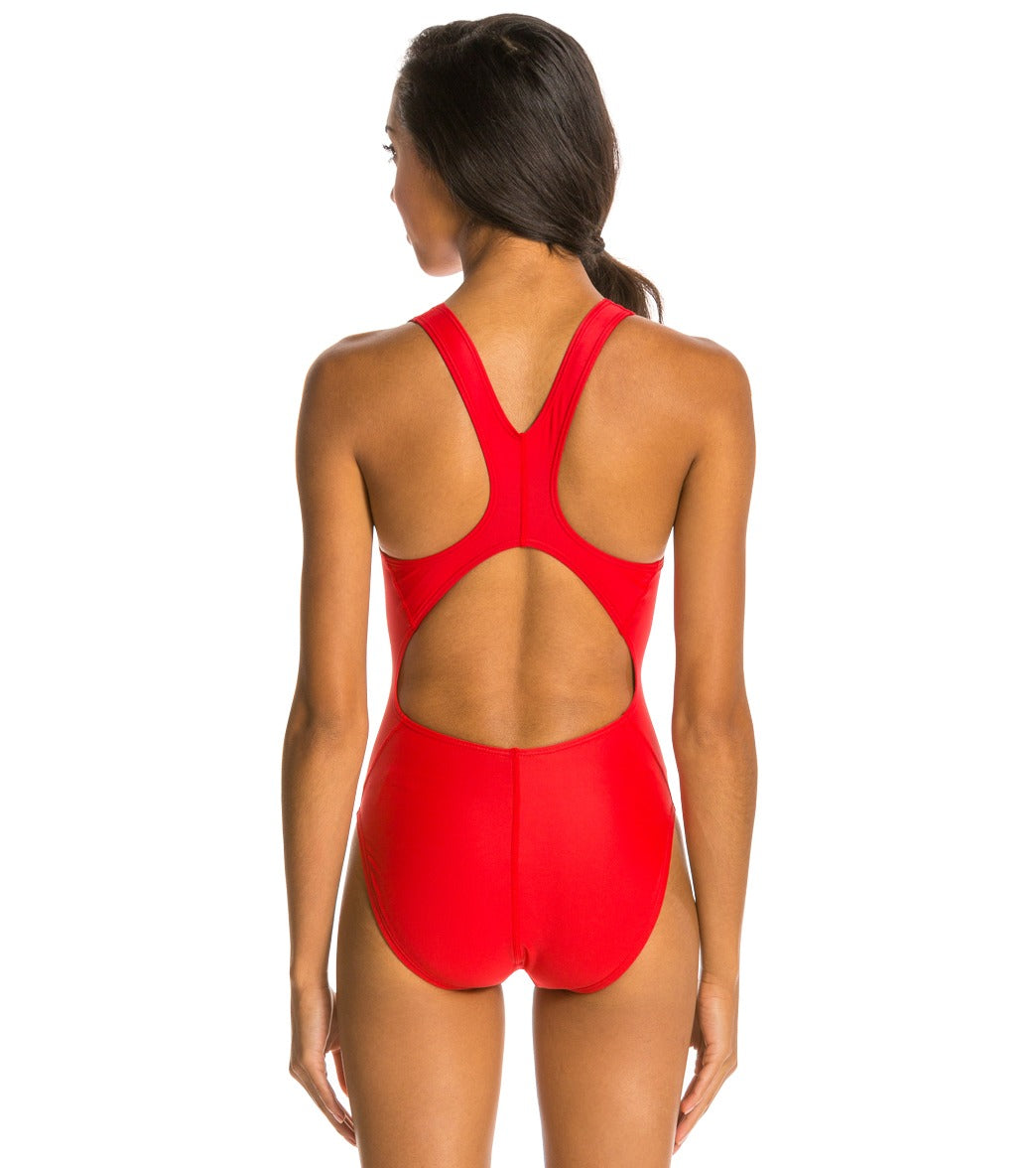 The Finals Solid V2 Back Lycra One Piece Swimsuit Red