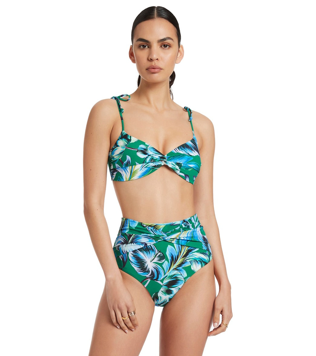 Jets Swimwear Australia Women's Viva Twist Front Bikini Top Emerald