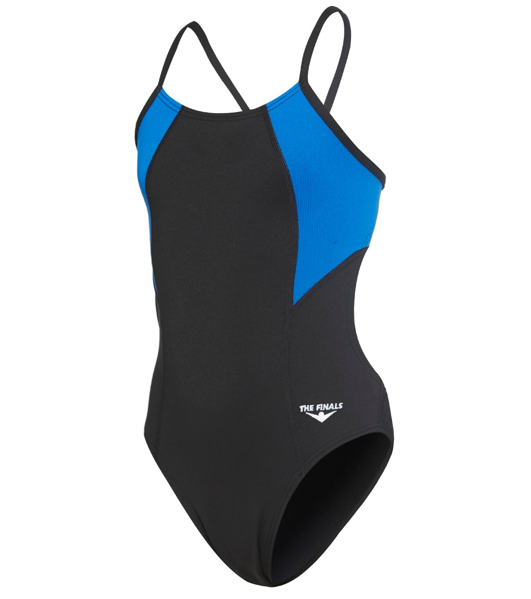 The Finals Girls' Surf Splice Swan Back One Piece Swimsuit Blue