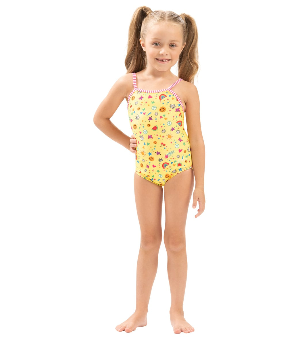 Dolfin Girls' Printed One Piece Swimsuit (Big Kid)