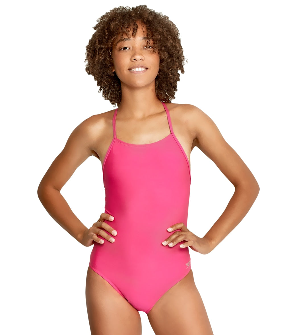 Speedo Vibe Women's The One Back Solid One Piece Swimsuit