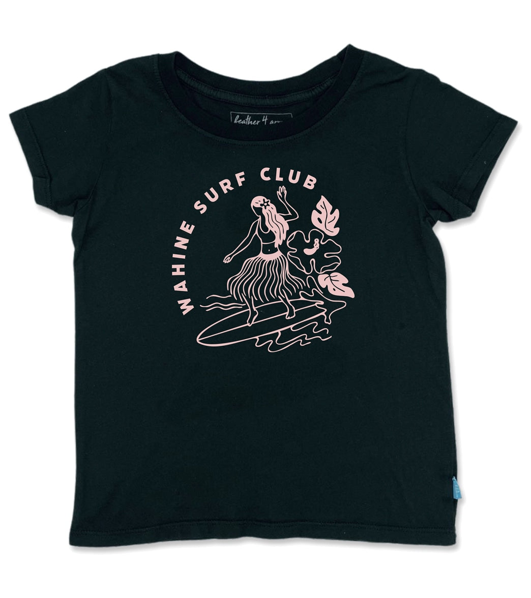 Feather 4 Arrow Girls' Wahine Surf Club Everyday Tee (Baby, Toddler, Little Kid, Big Kid) Black