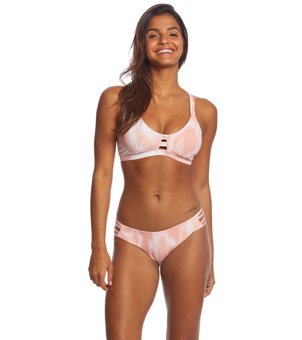 Hurley Women's Quick Dry Max Waves Bikini Bottom Rust Pink