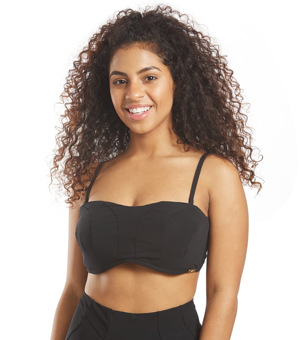 Jets Swimwear Australia Conspire Bandeau Bikini Top (D/DD Cup) Black