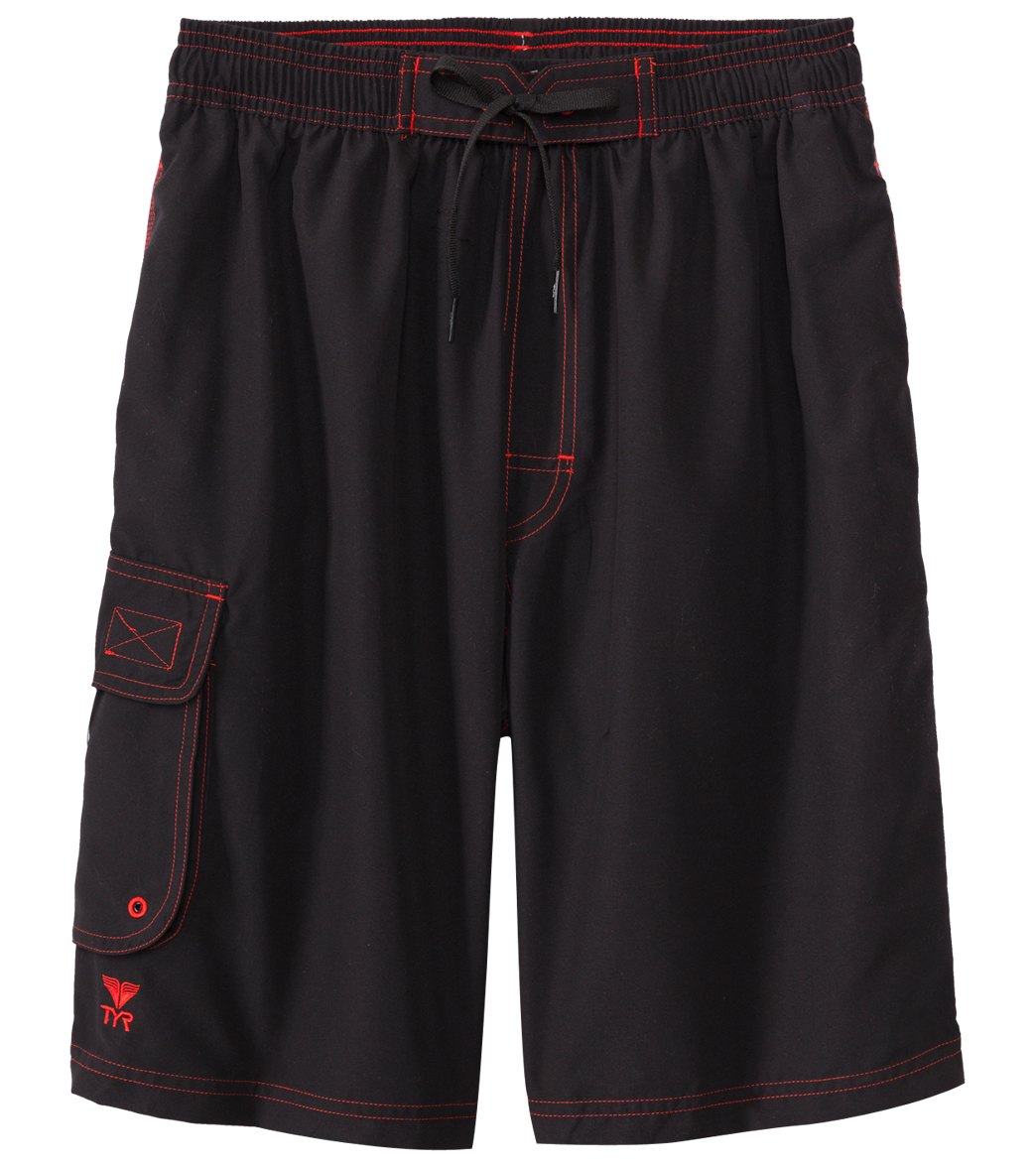 TYR Challenger Swim Trunks Black/Red