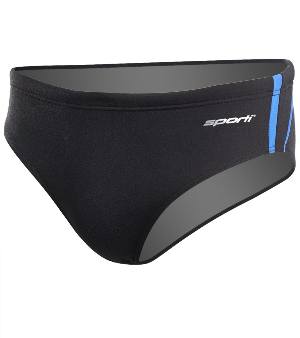 Sporti HydroLast Splice Brief Swimsuit Youth (22-28) Black/Royal