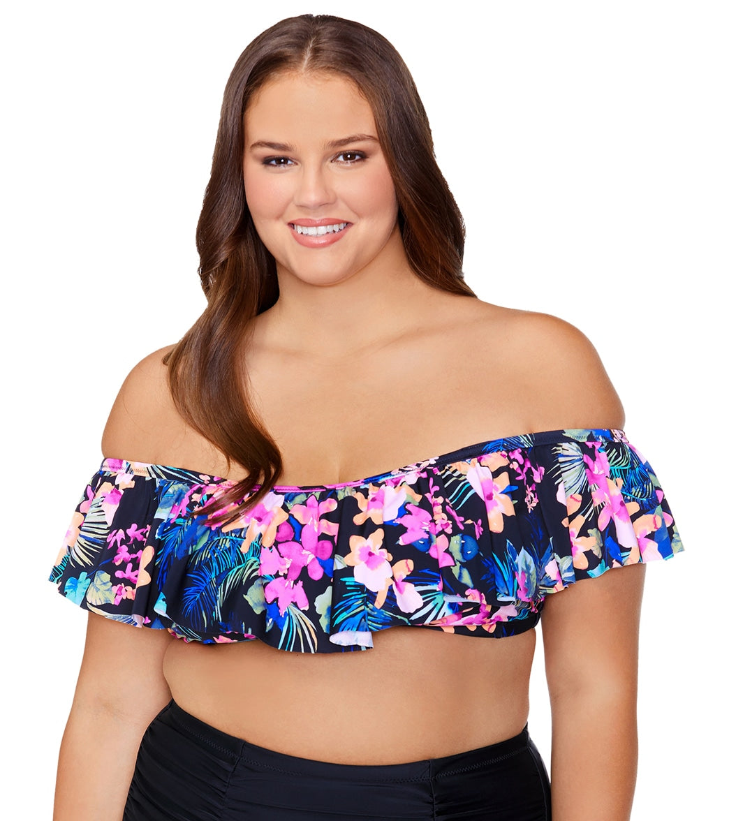 Raisins Women's Plus Size Freshwater Tortuga Bikini Top