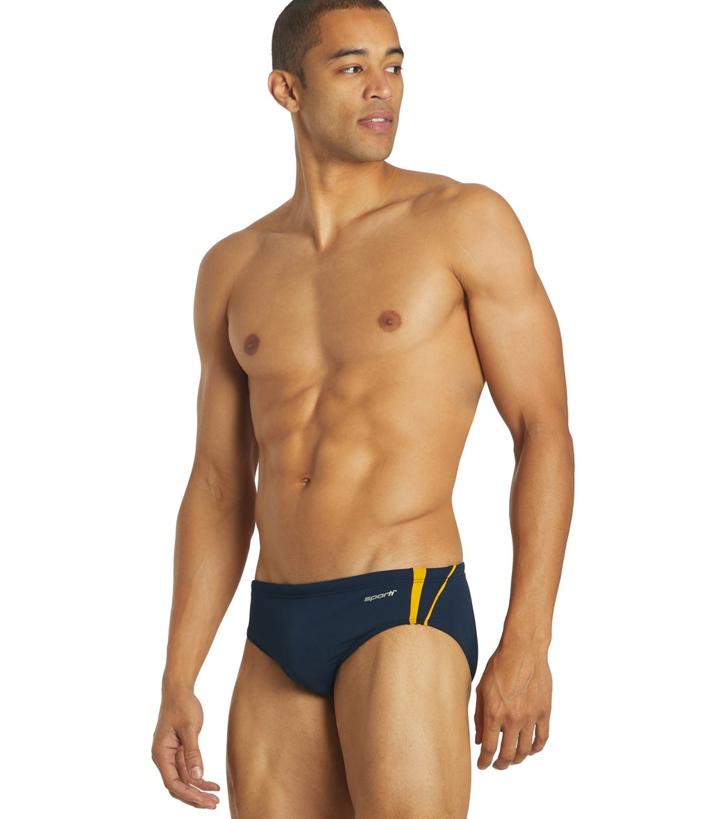 Sporti HydroLast Splice Brief Swimsuit (22-40) Navy/Gold