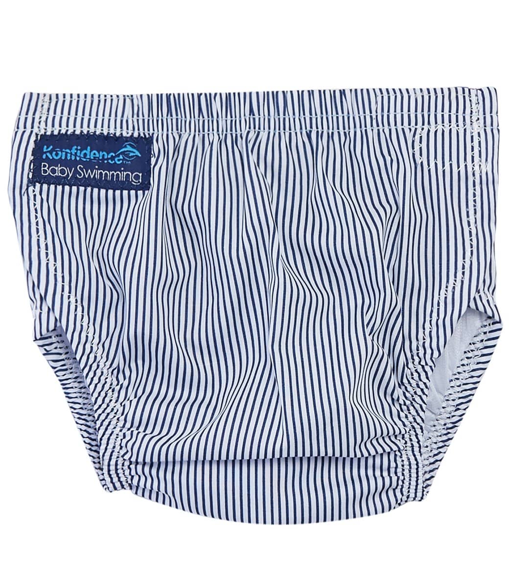 Konfidence Designer Adjustable Swim Diaper (Baby, Toddler) Blue Stripe