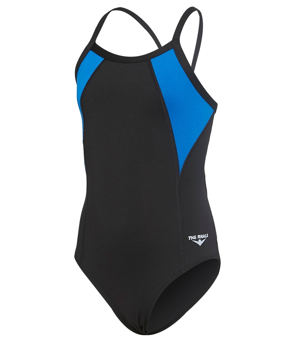 The Finals Girls' Surf Splice Butterfly Back One Piece Swimsuit Blue