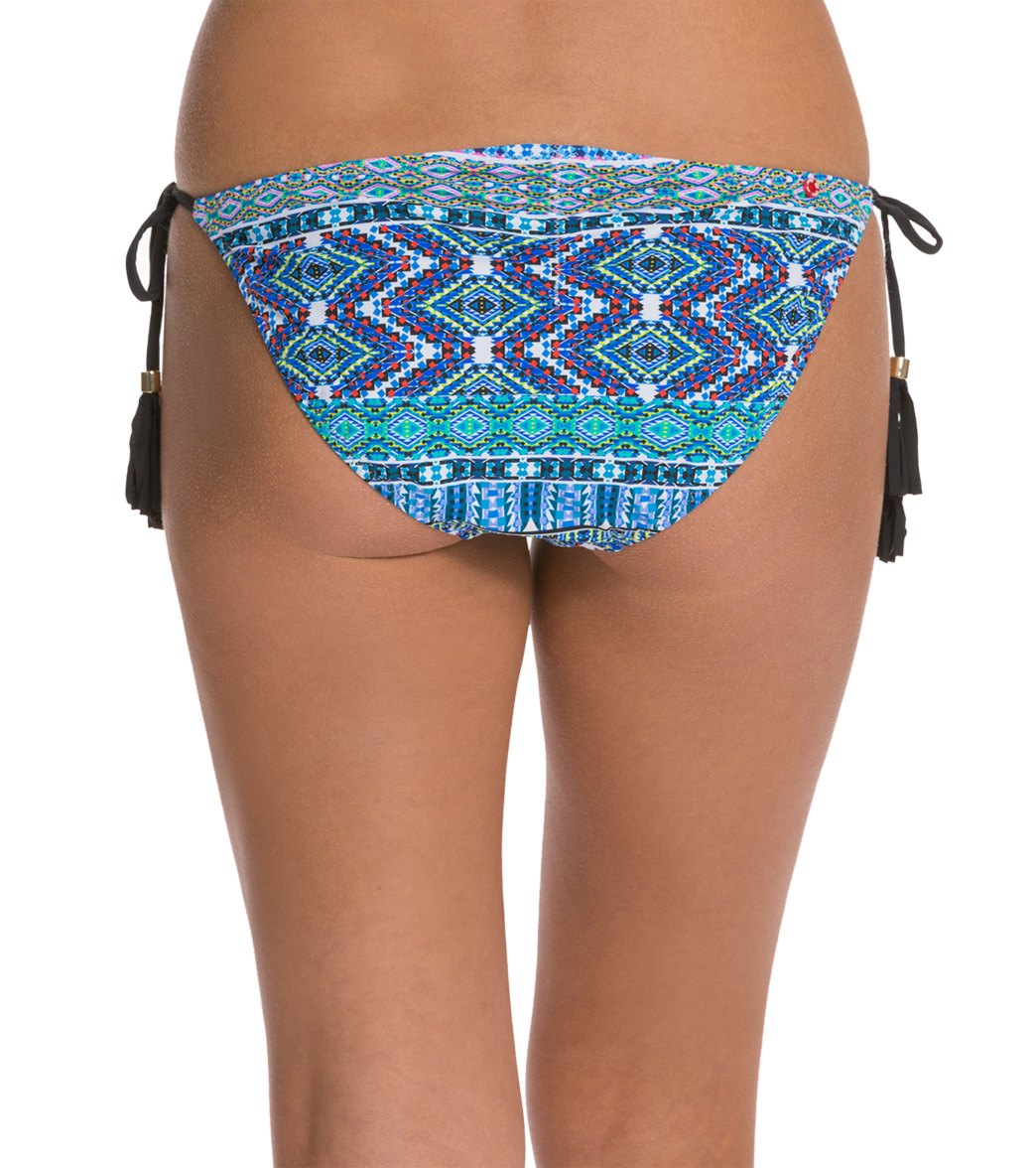 Red Carter Moroccan Tile Tassle Triangle Bikini Bottom Royal