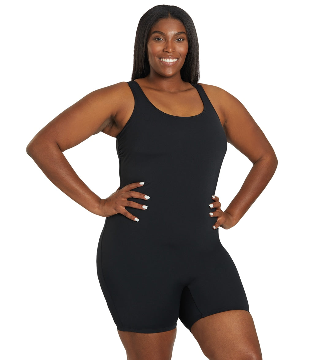 Sporti Plus Size HydroLast Chlorine Resistant Scoop Back Unitard One Piece Swimsuit