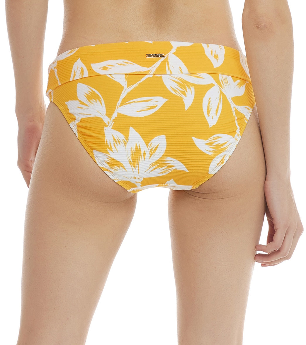 Skye Women's Anguilla Mid Waist Foldover Bikini Bottom Sunflower